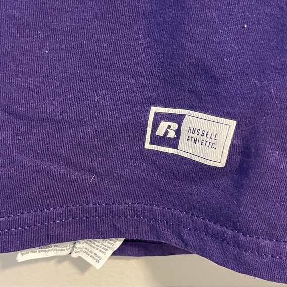 Clemson Tigers NCAA T-Shirt by Russell Purple with Orange Size L - Picture 4 of 5